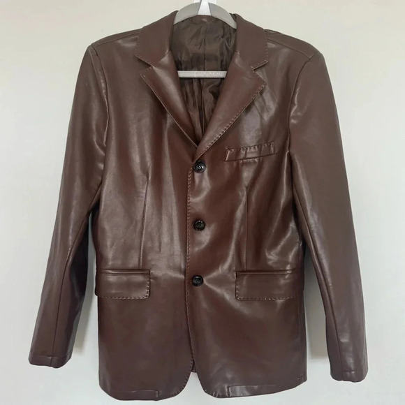 Hang hang hou Brown leather jacket - Picture 4 of 13